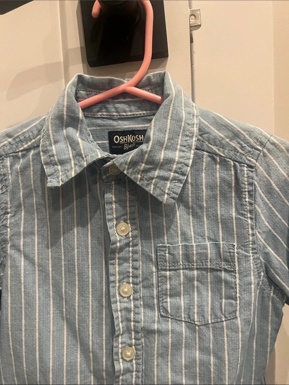 OshKosh B'gosh Blue and White Striped Button-Front Shirt